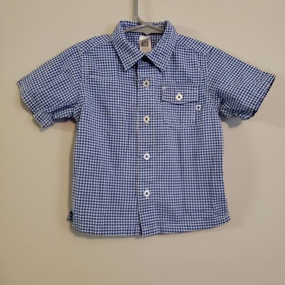 Carter's GINGHAM PLAID SHORT SLEEVE SHIRT - Picture 1 of 4